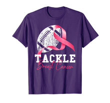 Load image into Gallery viewer, Tackle Breast Cancer Football Survivor Pink Ribbon Awareness T-Shirt
