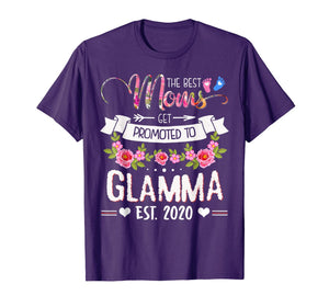 The Best Mom Get Promoted To Glamma EST 2020 Family Gift T-Shirt-3153855