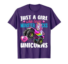 Load image into Gallery viewer, Just a Girl Who Loves Monster Trucks and Unicorns Gift Girls T-Shirt-227844
