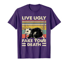 Load image into Gallery viewer, Live Ugly Fake Your Death Opossum Funny Ugly Cat Vintage TShirt47856
