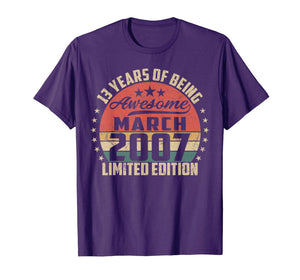Vintage March 2007 13 Year Old Bday Gifts 13th Birthday TShirt900618