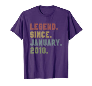 Legend Since January 2010 10th Birthday 10 Years Old Gifts T-Shirt-3194170