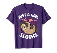 Load image into Gallery viewer, Just A Girl Who Loves Sloths T-Shirt-1931032
