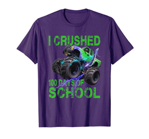 I Crushed 100 Days Of School Monster Truck Kids Boys T-Shirt-901002