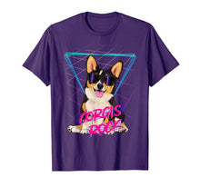 Load image into Gallery viewer, Corgis Rock - retro 80s corgi dog in sunglasses T-Shirt-4165953
