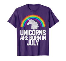 Load image into Gallery viewer, UNICORNS ARE BORN IN JULY Birthday T Shirt Rainbow Girl Gift 126395
