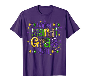 Happy Mardi Gras Y'all Shirt Beads Festival Costume Gift T-Shirt-1373165