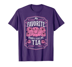 My Favorite People Call Me Tia Floral Christmas Gifts T-Shirt-2375107
