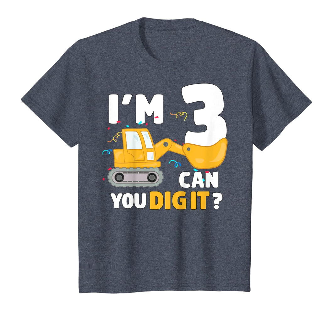 Kids Construction Truck 3rd Birthday Boy Excavator 3 Year Old TShirt237782