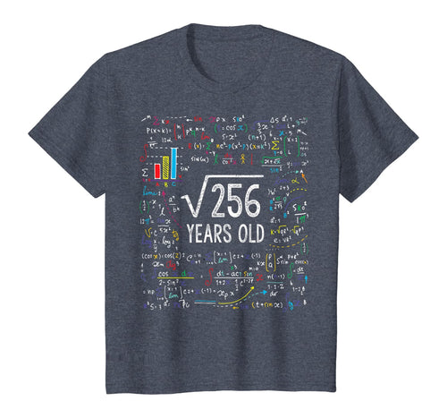 Square Root Of 256 16th Birthday 16 Year Old Gifts Math Bday T-Shirt