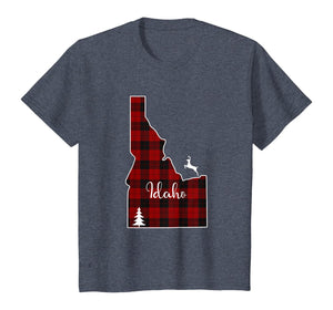 Xmas Presents for Mom Dad Red Plaid Deer Tree Idaho State T-Shirt