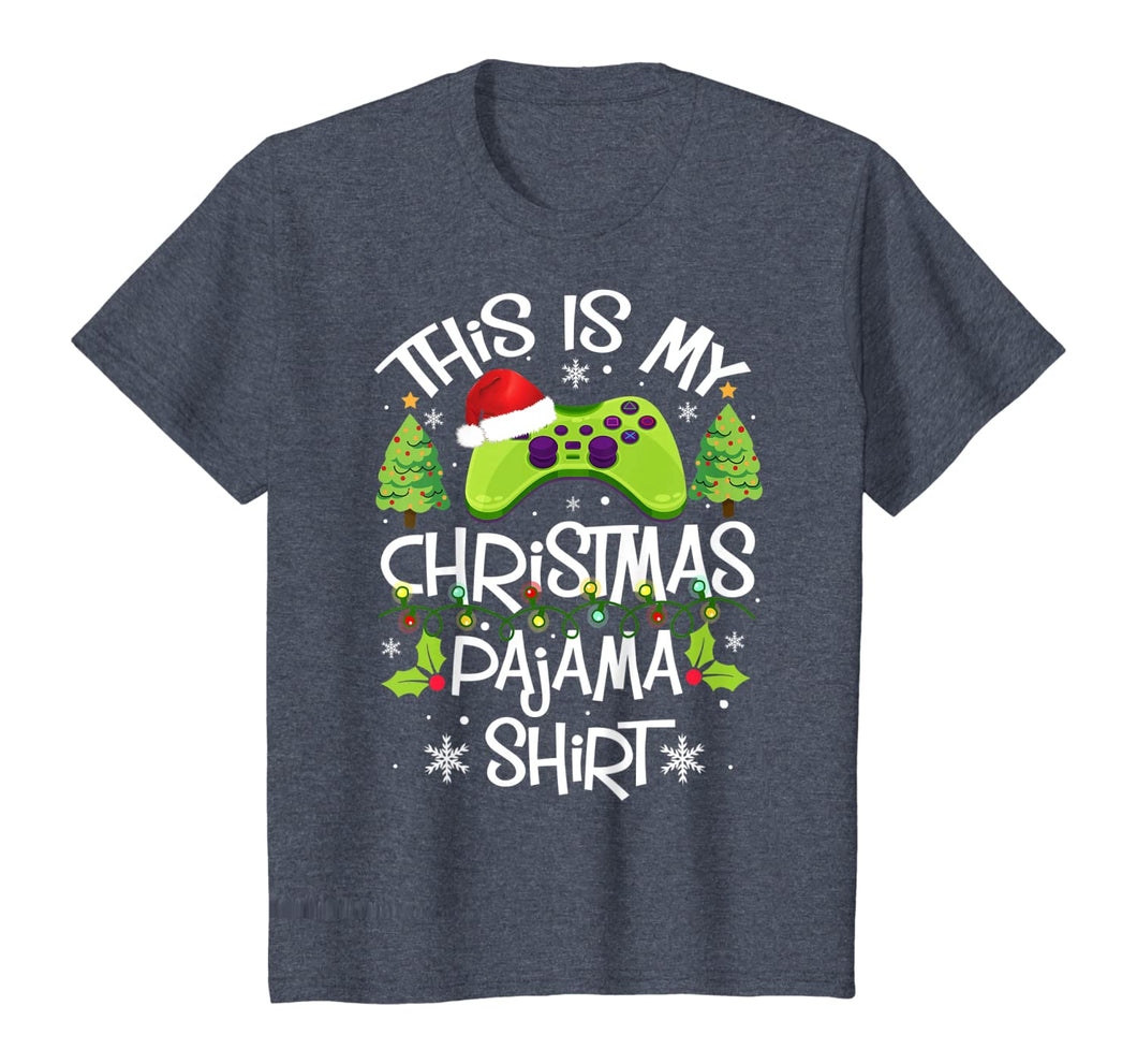 This Is My Christmas Pajama Santa Hat Gamer Video Game Gifts T-Shirt