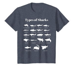 Funny shirts V-neck Tank top Hoodie sweatshirt usa uk au ca gifts for Kids Types Of Sharks T-Shirt Shark Tee For Boys & Girls 1614653