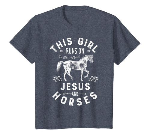 This Girl Runs On Jesus And Horses T Shirt Horse Women Gifts
