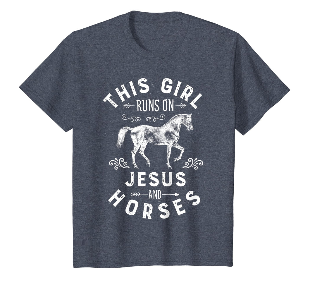 This Girl Runs On Jesus And Horses T Shirt Horse Women Gifts