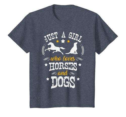 Funny shirts V-neck Tank top Hoodie sweatshirt usa uk au ca gifts for Horse Lover Tshirt Just A Girl Who Loves Horses & Dogs Tee 318615