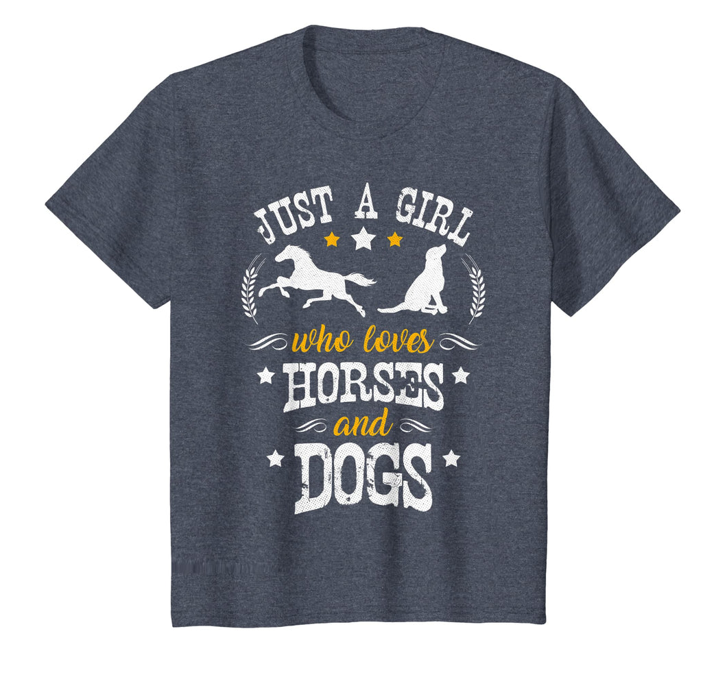 Funny shirts V-neck Tank top Hoodie sweatshirt usa uk au ca gifts for Horse Lover Tshirt Just A Girl Who Loves Horses & Dogs Tee 318615