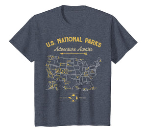 National Parks T shirt Map Camping tshirt Women Men Hiking