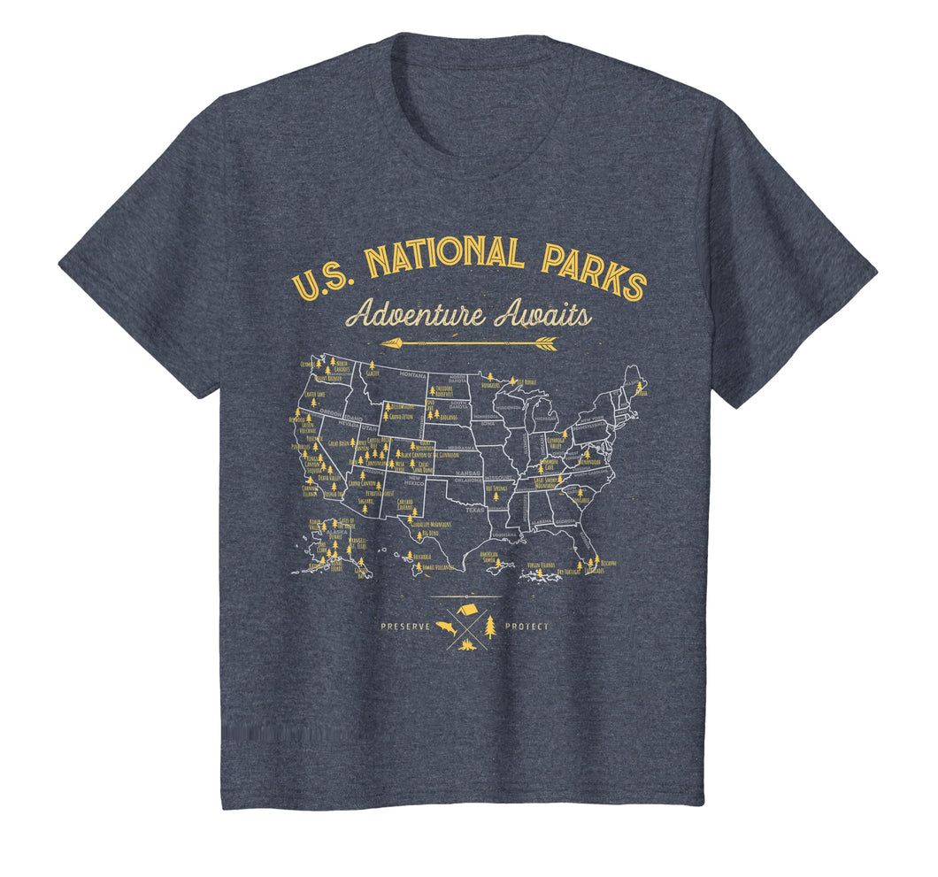 National Parks T shirt Map Camping tshirt Women Men Hiking