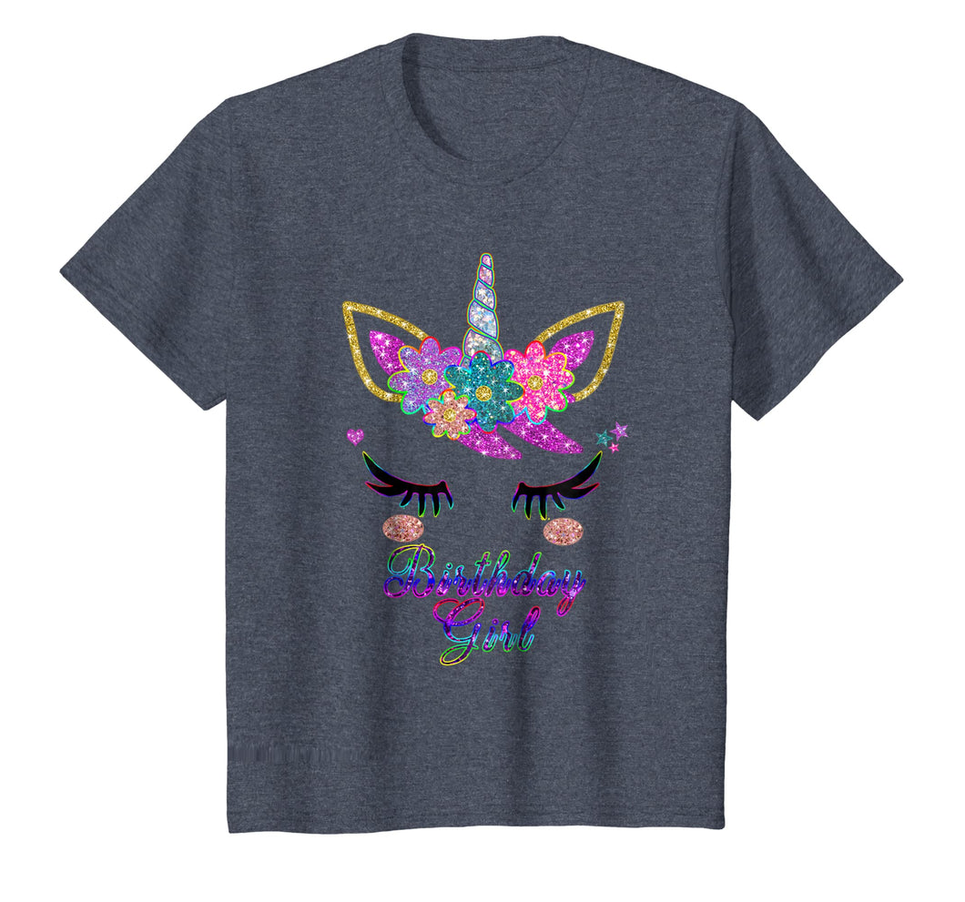 Rainbow Unicorn Birthday T-Shirt, Birthday Girl Outfit
