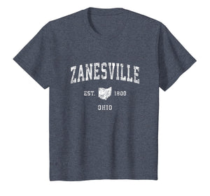 Zanesville Ohio OH Vintage Athletic Sports Design T-Shirt