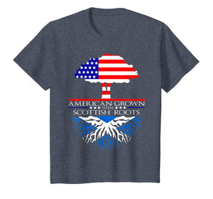 Scottish Roots American Grown Tree Flag USA Scotland T-Shirt