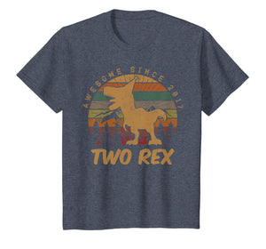 Kids 2nd Birthday Two Rex Shirt Second Dinosaur Gifts 2 Year Old T-Shirt 121822