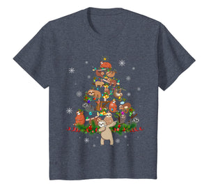 Sloth Christmas Tree Lights Funny Sloth Xmas Gift T-Shirt