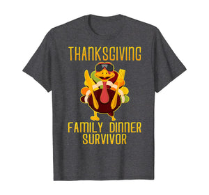 Thanksgiving Family Dinner Survivor Turkey Funny T-Shirt