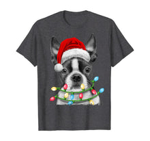 Load image into Gallery viewer, Funny shirts V-neck Tank top Hoodie sweatshirt usa uk au ca gifts for Boston Terrier Santa Christmas Tree Lights Xmas Gifts Boys T-Shirt 540146
