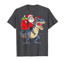 Load image into Gallery viewer, Funny shirts V-neck Tank top Hoodie sweatshirt usa uk au ca gifts for Santa Riding Dinosaur T rex Christmas Gifts Boys Men Xmas T-Shirt 60152
