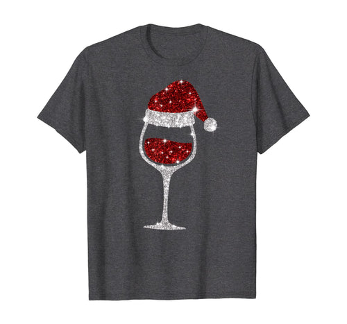 Funny shirts V-neck Tank top Hoodie sweatshirt usa uk au ca gifts for Wine Glasses Santa Hat Christmas Wine Lover T-Shirt 772583