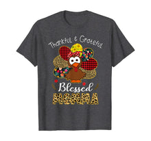 Load image into Gallery viewer, Thankful Grateful Blessed Momma Leopard Turkey Thanksgiving T-Shirt
