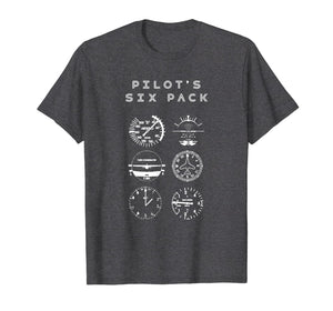 Pilot's Six Pack Funny Flying Gift T-Shirt