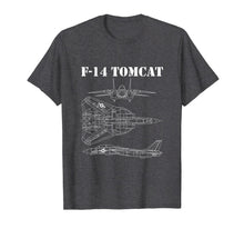 Load image into Gallery viewer, Vintage White F14 Tomcat Airplane Schematic F-14 Jet T-Shirt-1167957
