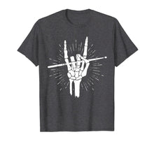 Load image into Gallery viewer, Skeleton Hand Rock Drum Sticks Halloween Costume For Drummer T-Shirt

