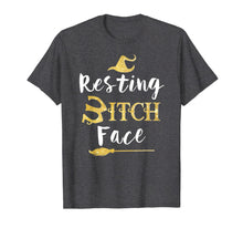 Load image into Gallery viewer, Resting Bitch Face Halloween Witch And Broom Witch T-Shirt
