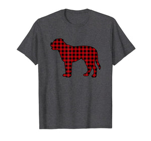 Mastiff Christmas Decor Red Plaid Buffalo Dog Gifts Family T-Shirt-1503139