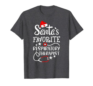 Santa's Favorite Respiratory Therapist Christmas Crew T-Shirt