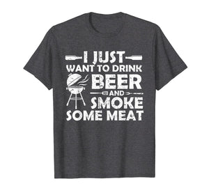 BBQ Smoking Pitmaster Shirt Art Gift Drink Beer Smoke Meat 121523