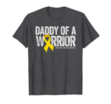 Load image into Gallery viewer, Mens Daddy of a Warrior Childhood Cancer Shirt Dad Ribbon 257004
