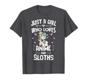 Anime And Sloths Gifts for Daughter and Girls T-Shirt-3204312