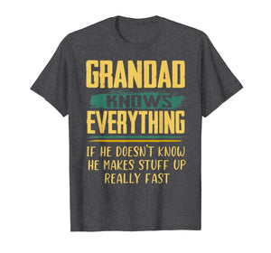 Funny Family Christmas Gifts Grandad Knows Everything T-Shirt-1672681