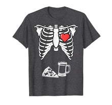 Load image into Gallery viewer, Skeleton Pregnancy Pizza Beer Shirt Xray Halloween Soon Dad 162567
