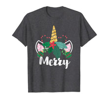 Load image into Gallery viewer, Unicorn Christmas Holly Merry Cute Gift for Girls Women T-Shirt
