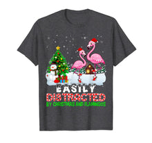 Load image into Gallery viewer, Funny shirts V-neck Tank top Hoodie sweatshirt usa uk au ca gifts for Easily Distracted By Christmas And Flamingos Hat In Snow T-Shirt 261406
