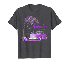 Load image into Gallery viewer, Truck Purple Ribbon November Alzheimer&#39;s Awareness Month T-Shirt
