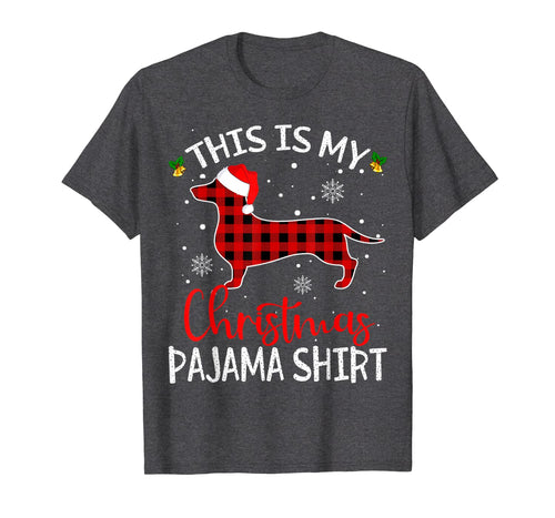 This is my Christmas Pajama Shirt Dachshund Red Plaid Gifts T-Shirt