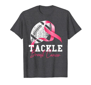 Tackle Breast Cancer Football Survivor Pink Ribbon Awareness T-Shirt