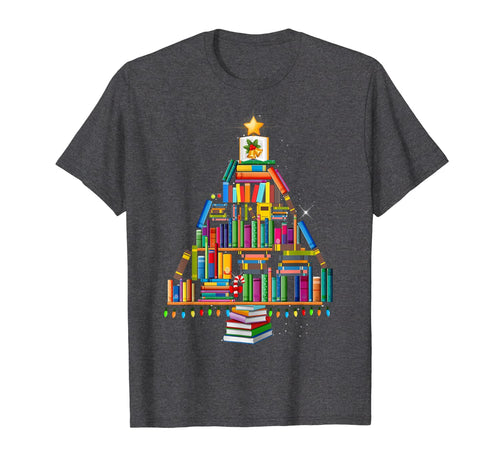Merry Christmas Library Tree Gift For Book Lover Librarian T-Shirt